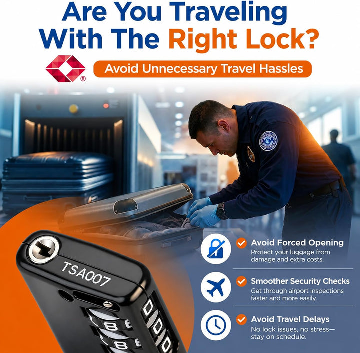 SURE LOCK TSA-kompatible Reisegepäckschlösser, Inspektionsanzeige, leicht ablesbare Zifferblätter, T