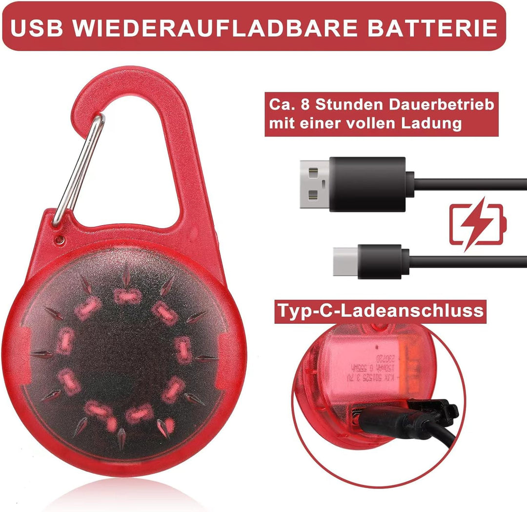 ZLCBBD LED Blinklicht Schulranzen Sicherheitslicht USB Aufladbar - Reflektoren Licht für Schulranzen