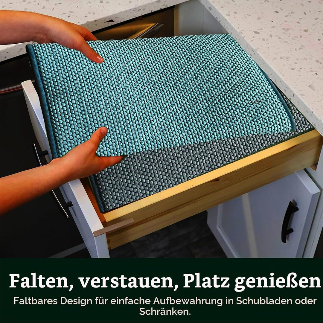 2 Stück abtropfmatte,Spülbecken-Trockenmatte,38cm*50cm Geschirr-Abtropfmatte,Mikrofaser Schutz für K