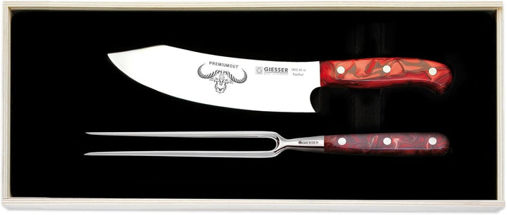 GIESSER seit 1776 - Made in Germany - PremiumCut, Red Diamond, Tranchier Set 2 teilig, Kochmesser 20