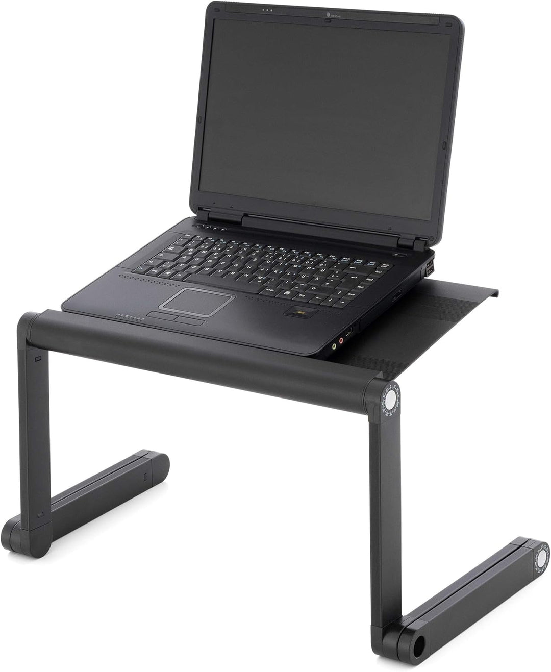 Laptoptisch Notebook-Ständer Tablet-Ablage Beistell-Tisch Aluminium-Legierung Platte 45x25cm Schwarz