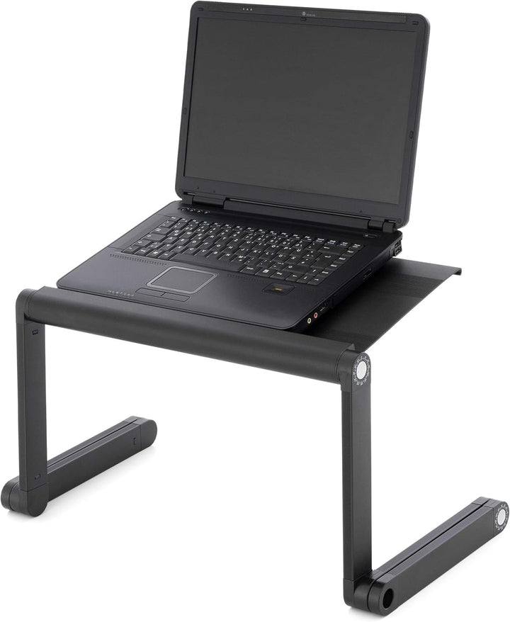 Laptoptisch Notebook-Ständer Tablet-Ablage Beistell-Tisch Aluminium-Legierung Platte 45x25cm Schwarz