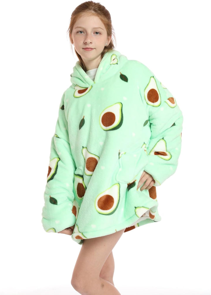Shamdon Home Collection Kinder Übergrosse Hoodie Decke, Kapuzenpullover Sweatshirt mit Ärmel und Tas