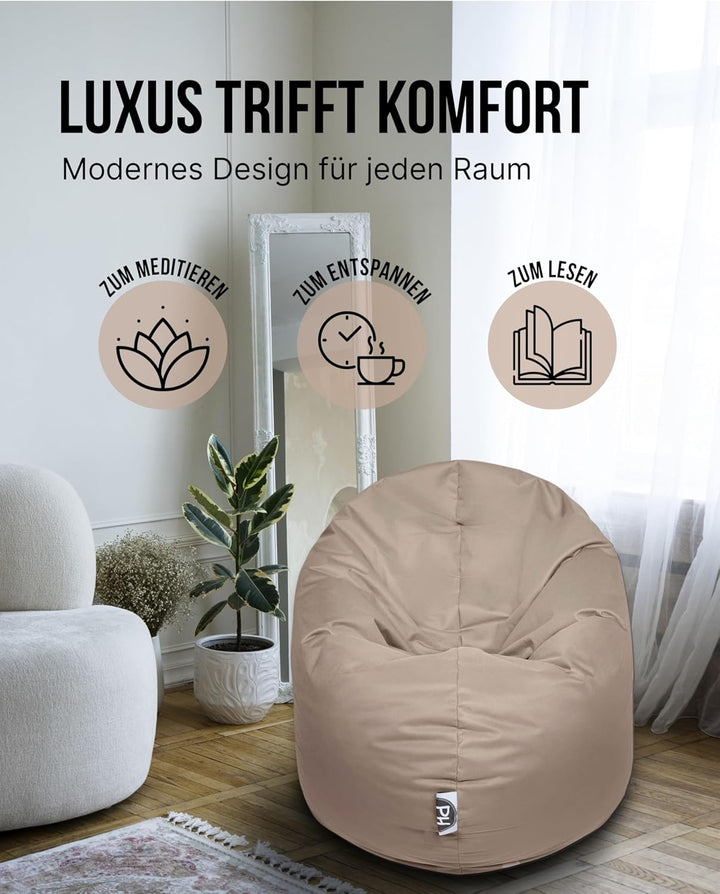 PATCH HOME Sitzsack 2 in 1 Sitzkissen Bodenkissen für Erwachsene &amp; Kinder - Gaming mit Füllung Kisse