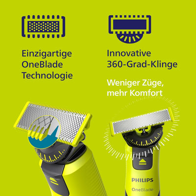 Philips OneBlade 360 Face & Body mit App-Anbindung - Elektrischer Bartschneider, Rasierer und Bodygr