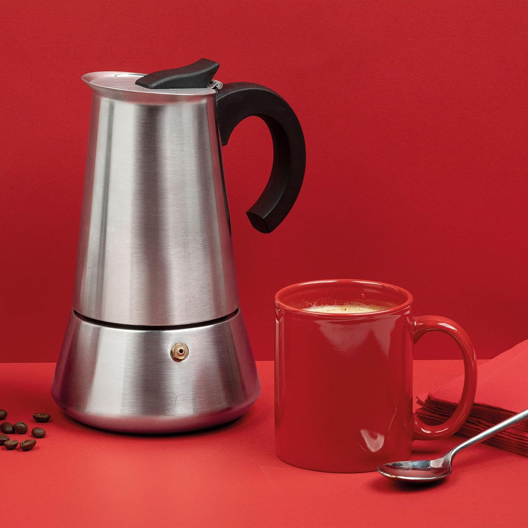 Jata Hogar Espressokocher, Edelstahl, Silber, 13 cm