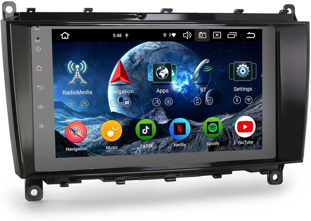 Erisin 8-Kern 4GB+64GB 8 Zoll Android 12 Autoradio mit GPS Navigationsgeräte für Mercedes Benz W209