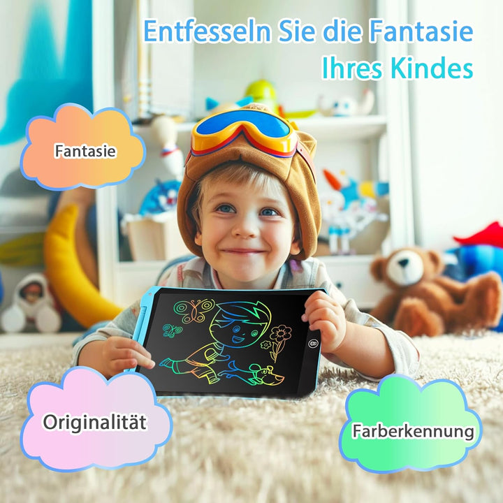 BlueSwan LCD Schreibtafel Kinder, 10 Zoll Maltafel Zaubertafel, Augenschutz Zeichenbrett Kinder Reis