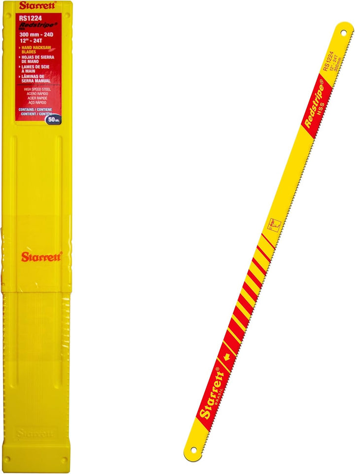 Starrett HSS Handbügelsägeblätter - 50er Pack RS1224 Redstripe Massive Schnellarbeitsstahl Gerade Sc