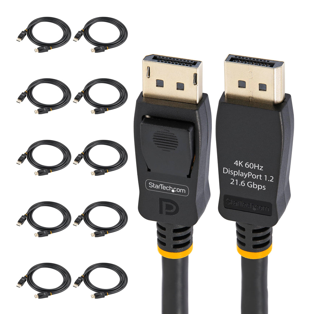 StarTech 2m DisplayPort 1.2 Kabel, 10er Pack, 4K 60Hz, VESA-zert., Schwarz | Ultra HD Monitorkabel,
