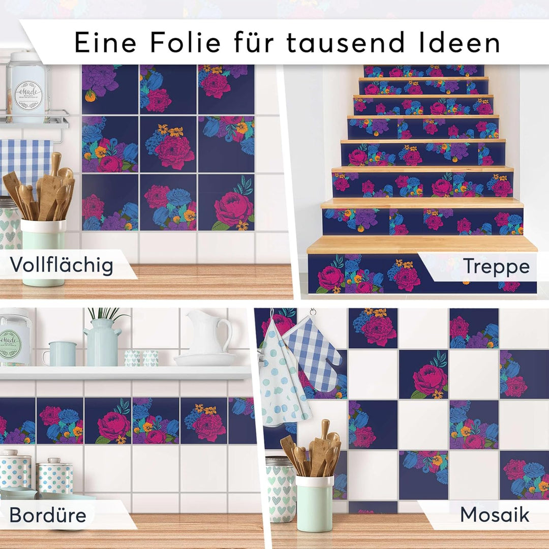 Fliesen überkleben u. aufkleben - CREATISTO Wandfliesen Fliesensticker I Fliesenfolie für Badezimmer