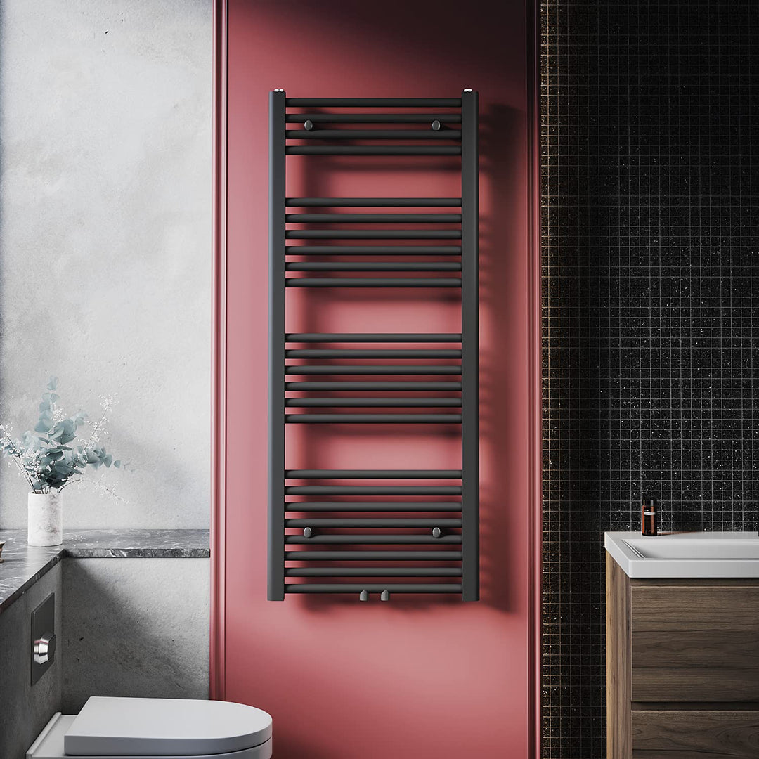 ELEGANT Badheizkörper 1200 x 500mm handtuchheizkörper anthrazit vertikal Design Heizkörper Bad Hantu