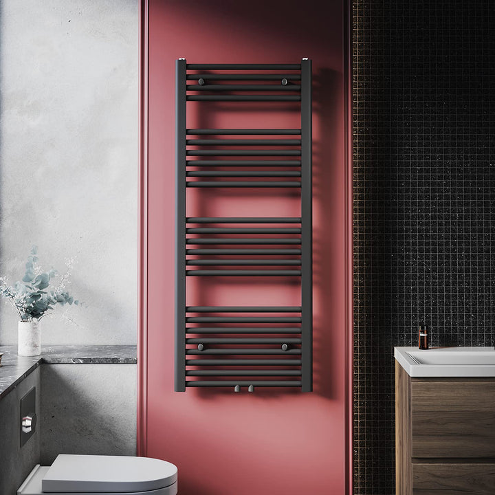 ELEGANT Badheizkörper 1200 x 500mm handtuchheizkörper anthrazit vertikal Design Heizkörper Bad Hantu