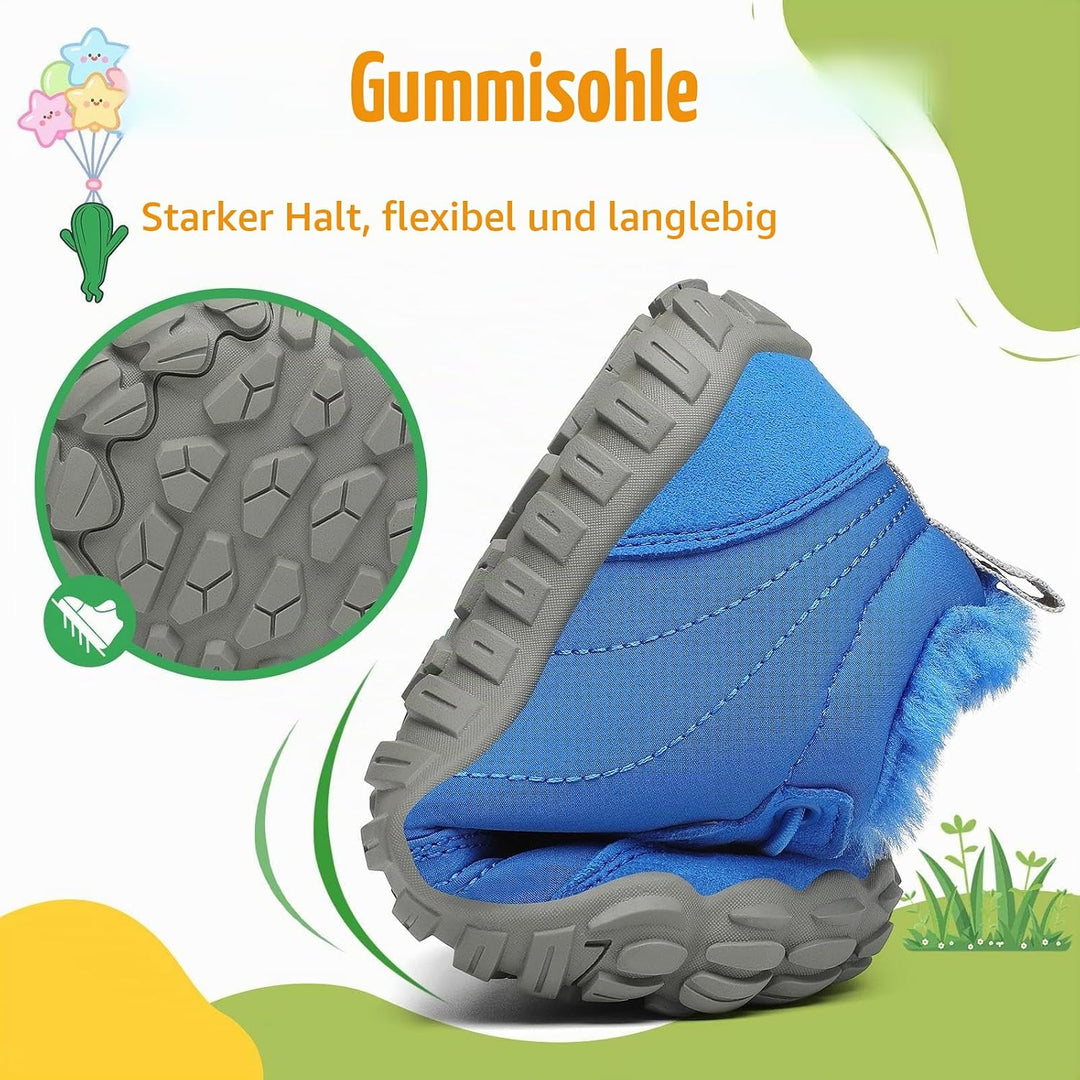 SAGUARO Kinder Winter Barfussschuhe Winterschuhe Warme Gefüttert Wanderschuhe Leicht rutschfest Wint