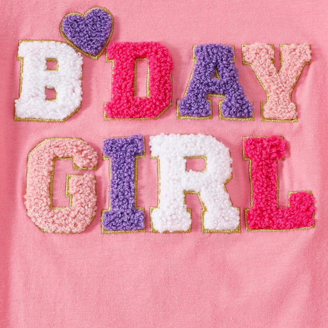 Kleinkind Baby Mädchen Geburtstag Outfit Birthday Girl Buchstabenstickerei T-Shirt Tutu Tüllrock Set