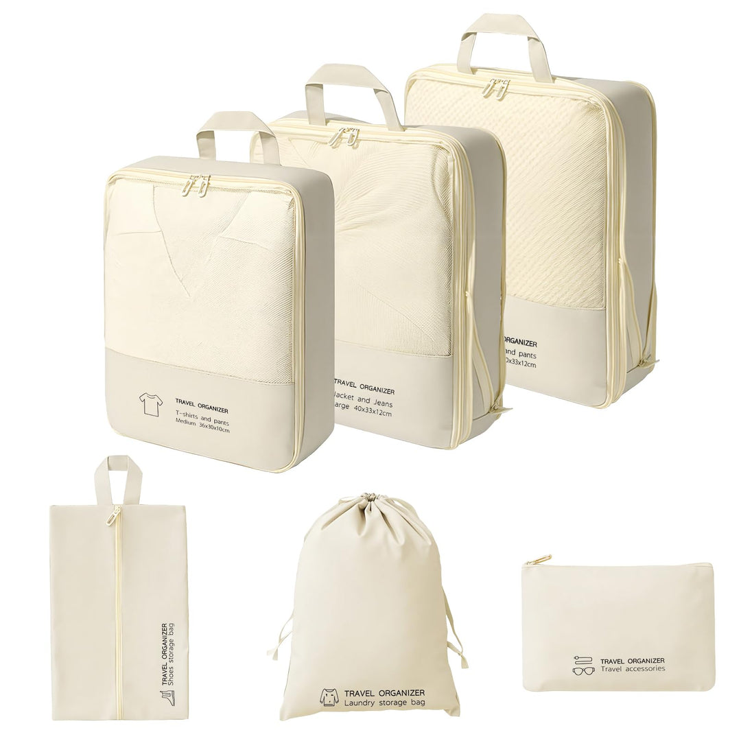 Kompressions-Verpackungswürfel-Set – 6-teilig, leicht und erweiterbar, Reise-Organizer für Koffer, R
