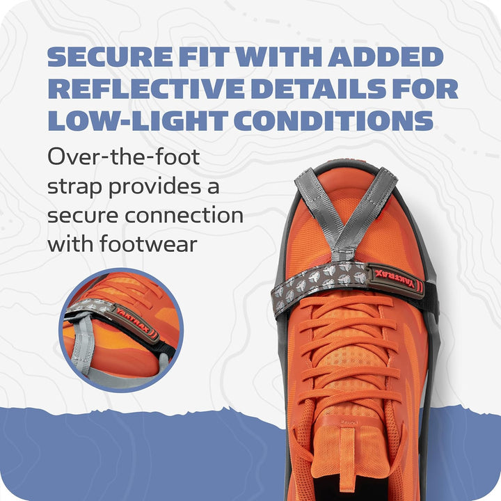 YAKTRAX Run Ice &amp; Snow Grips für Laufschuhe, 3mm Carbide-Steel Spikes &amp; 1.4mm Stainless-Steel Coils,
