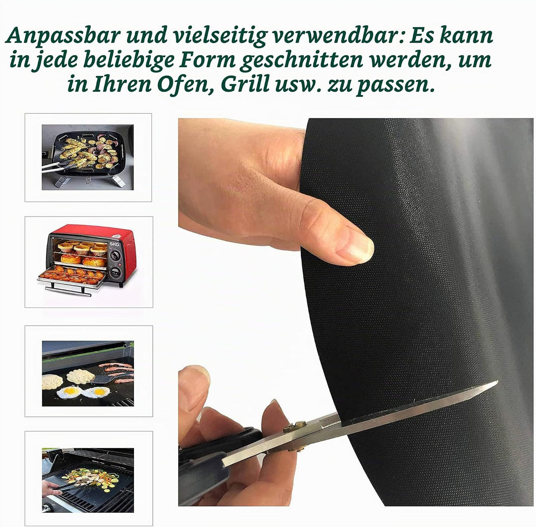 OSVINO BBQ Grillmatte 5er Set – Antihaft BBQ Unterlage aus Teflon, rund (40cm Durchmesser) für Grill