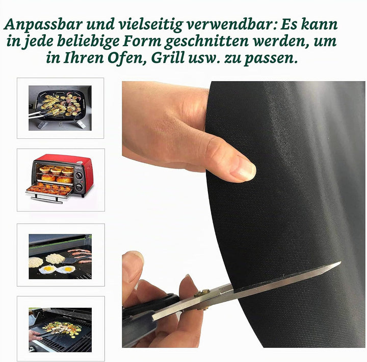 OSVINO BBQ Grillmatte 5er Set – Antihaft BBQ Unterlage aus Teflon, rund (40cm Durchmesser) für Grill