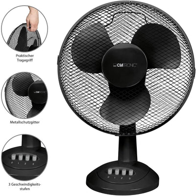 Clatronic Ventilator für Tisch/Tischventilator VL 3602; Mini-Fan für Schlafzimmer, Büro, Wohnmobil;