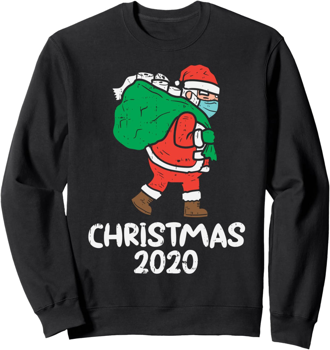 Christmas 2020 Santa Mask Toilet Paper Xmas Quarantine Gift Sweatshirt
