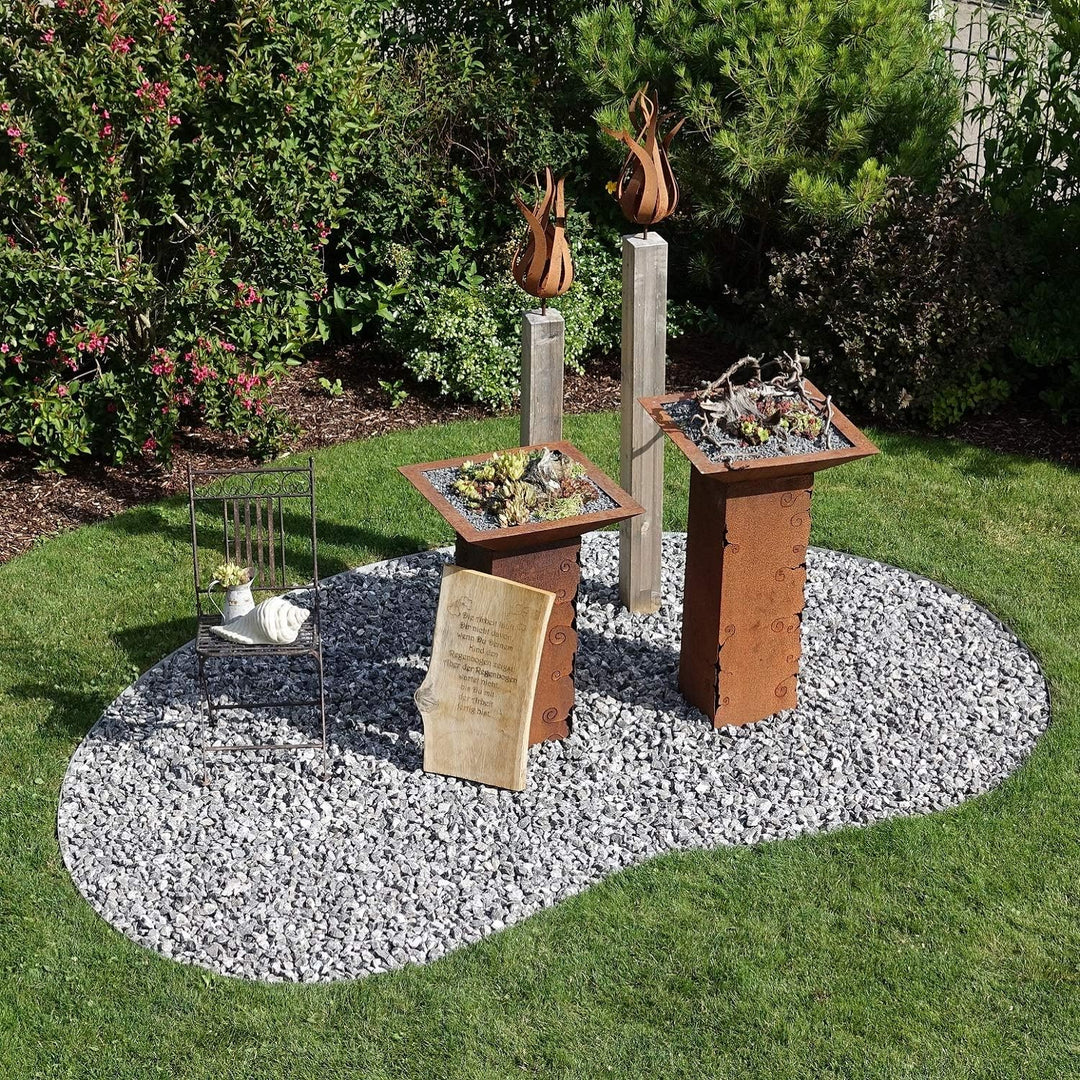 innogard 6012-001 – Rasenkantenband – aus Corten-Stahl – Höhe 20 cm, Rost-Garten-Deko – Beet-Begrenz