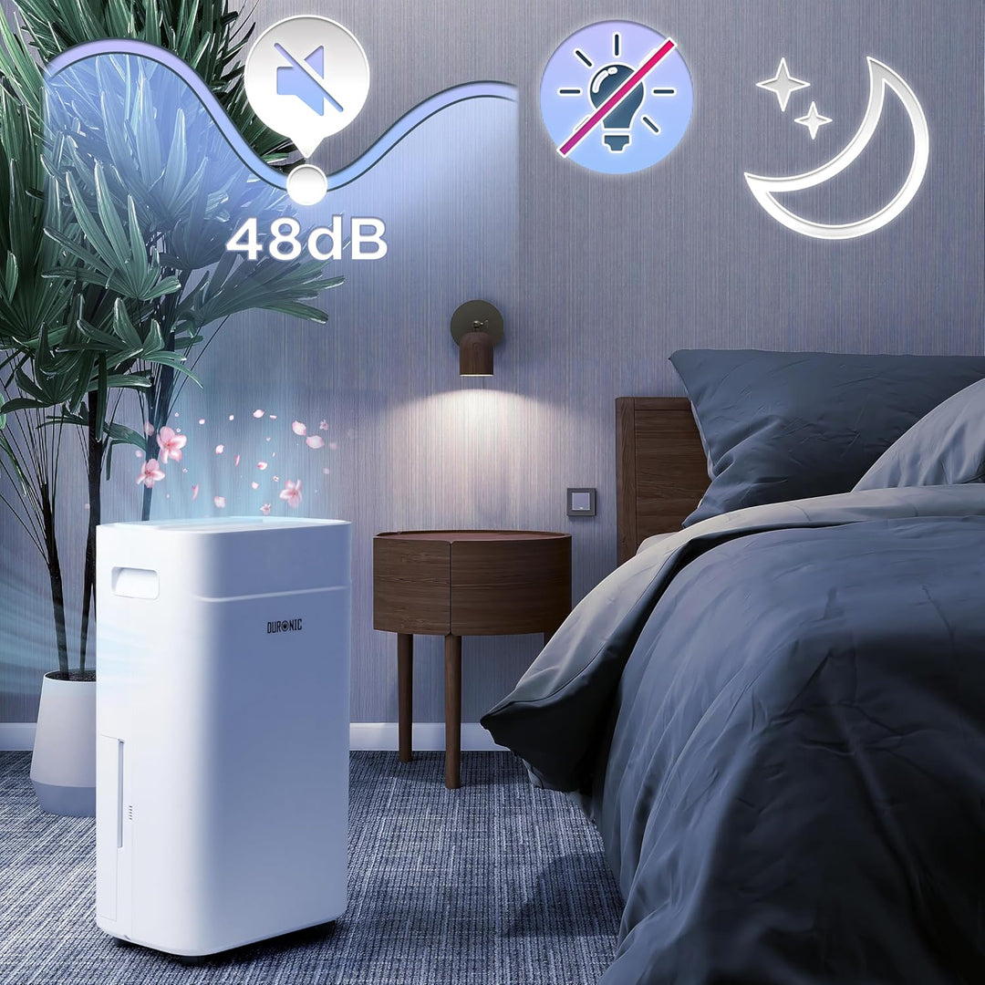 Duronic DH201 Luftentfeuchter, elektrischer Entfeuchter für 25 m² Räume, leiser Raumentfeuchter mit