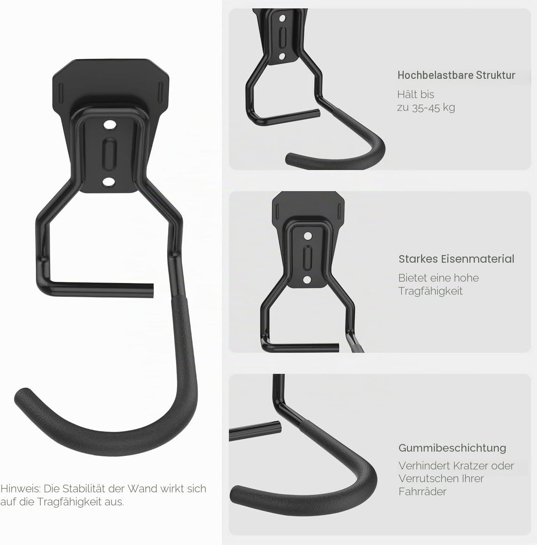 Housolution Fahrradhalterung, 4 Stück Fahrrad Wandhalterung L Förmig Fahrradaufhängung Platzsparend