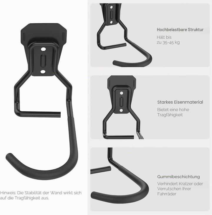 Housolution Fahrradhalterung, 4 Stück Fahrrad Wandhalterung L Förmig Fahrradaufhängung Platzsparend