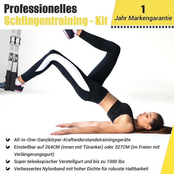Schlingentrainer, Sling trainer für ein Ganzkörpertraining, Schlingentrainer für zuhause mit Grossem