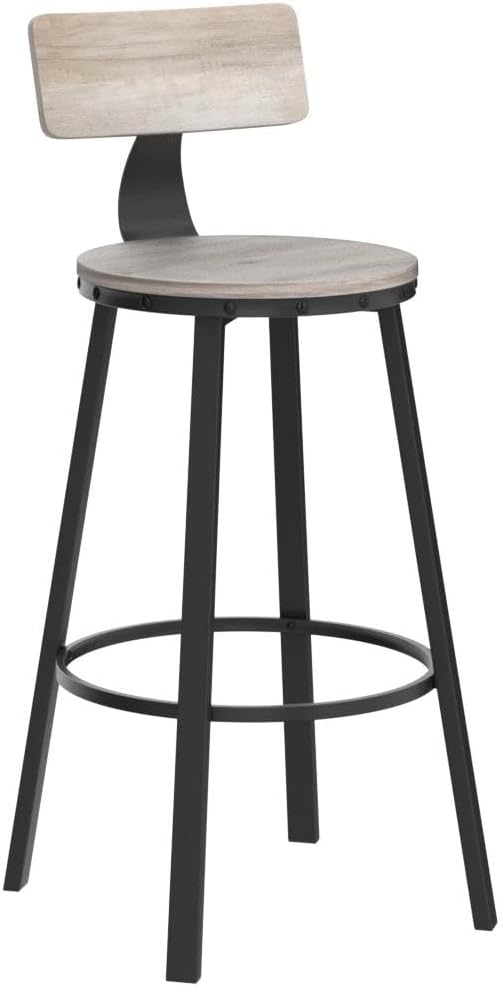 VASAGLE Barhocker, 2er Set, Barstuhl, Küchenstuhl mit Metallgestell, Sitzhöhe 73 cm, einfache Montag