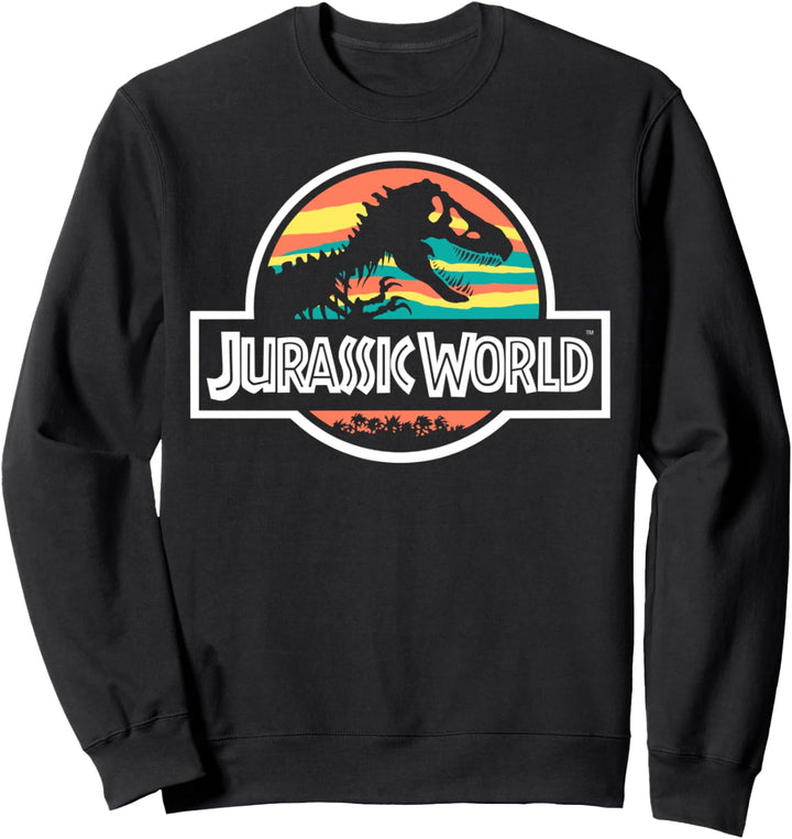 Jurassic World Skeleton Logo Retro Sunset Sweatshirt