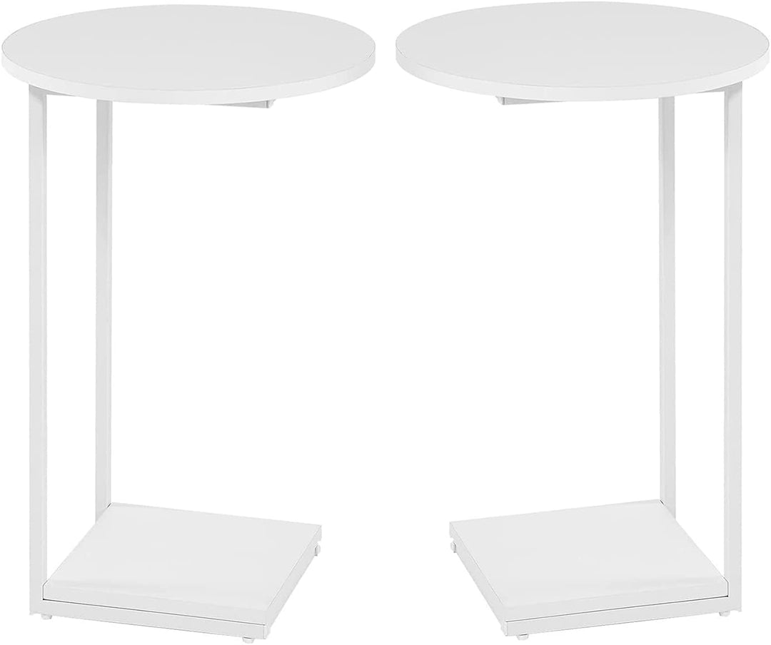 HDANI C-förmiger Beistelltisch 2er Set,Runder Couchtisch Sofatisch Nachttisch Nachttisch Laptoptisch