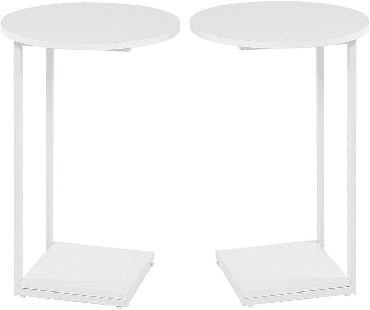 HDANI C-förmiger Beistelltisch 2er Set,Runder Couchtisch Sofatisch Nachttisch Nachttisch Laptoptisch