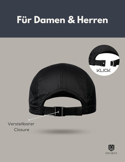 SWORTS HeadUp Running Cap (Light) Ultradünne Laufkappe mit Atmungsaktivem Mesh (Unisex Basecap Sport