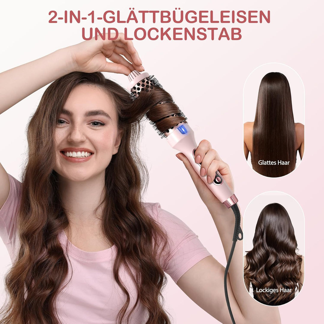 Thermobürste, Thermal Brush Ionische Lockenbürste Erhitzt zur Erzeugung Natürlicher Locken, Haarglät