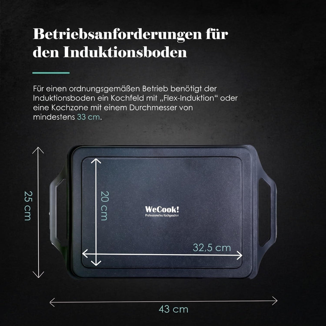 WECOOK! Ecostone Grillplatte, Induktion Griddle-Pfanne 43 X 25 cm, Aluminiumguss, Antihaftbeschichtu