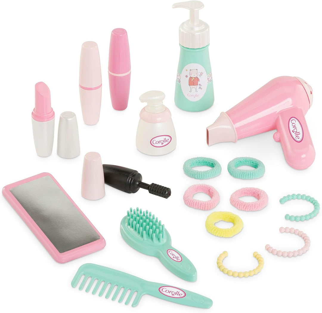 Corolle - 9000310060 - Mein Kleiner Beauty-Koffer, 20 Zubehörteile, für Puppen, ab 18 Monaten