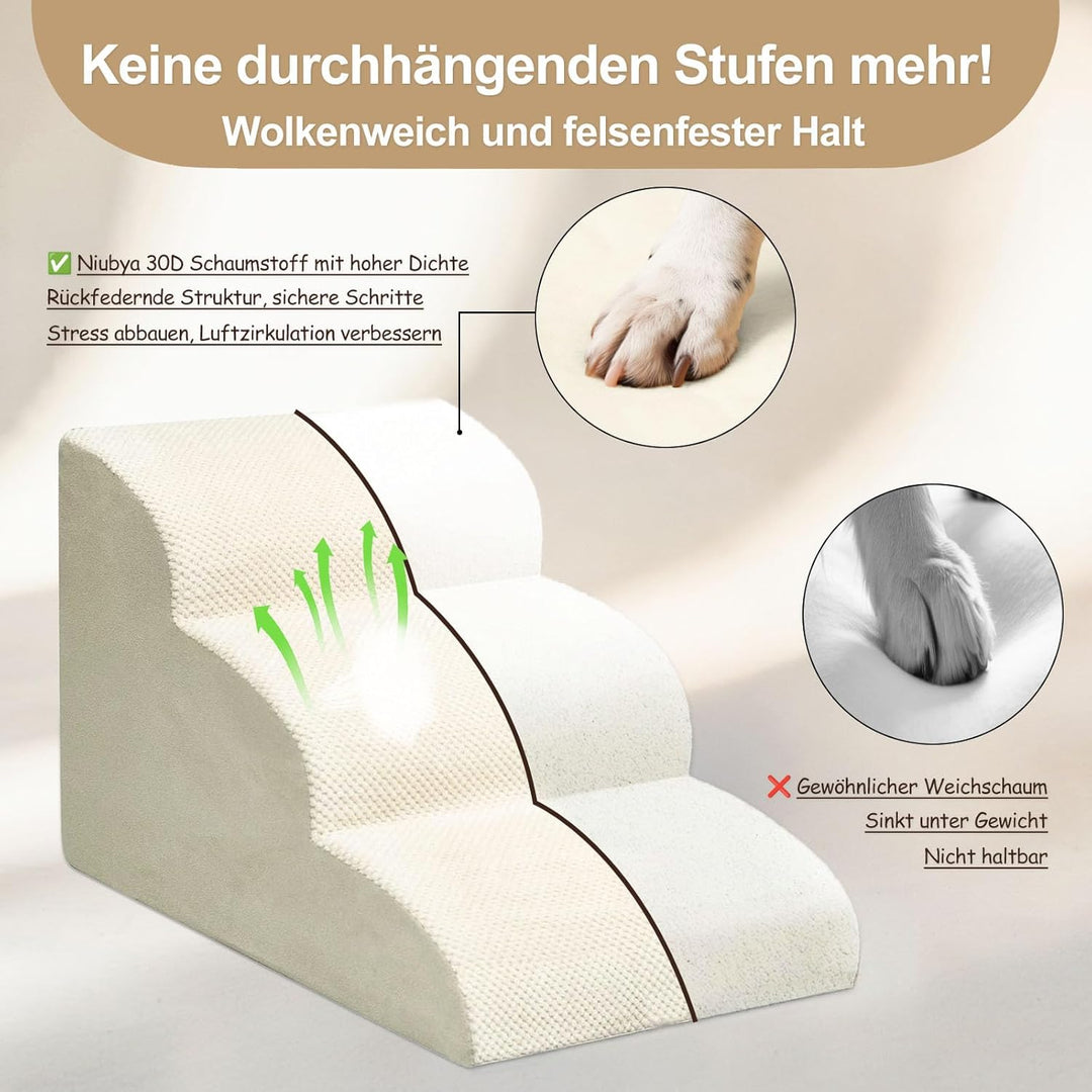 Niubya Hundetreppe für Kleine Hunde, H30 cm, für Katzentreppe Hundetreppe Bett und Sofa, ältere und