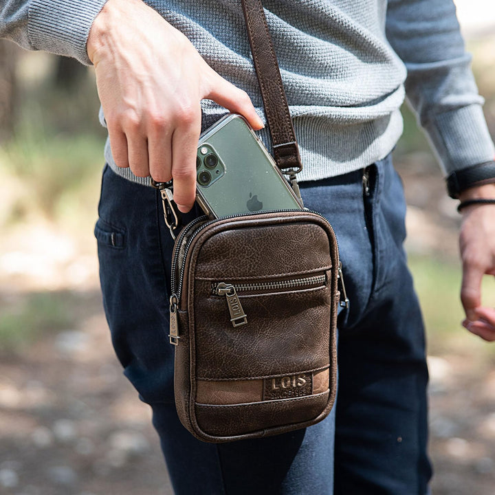 Lois - Umhängetasche Herren Klein mit Verstellbarem Riemen - Handytasche zum Umhängen Herren, Herren