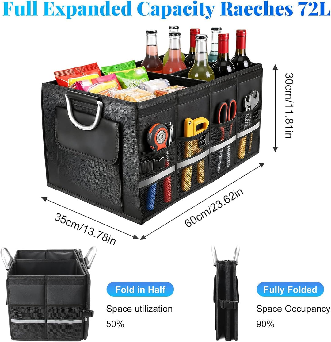 Kofferraumtasche Kofferraum Organizer Auto mit Deckel, Autobox Auto Tasche Wasserdicht Zusammenklapp