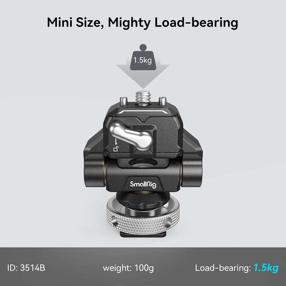 SMALLRIG Cold Shoe Monitor Mount, HawkLock Mini, Drop-in Quick Release Swivel und Tilt Monitor Holde