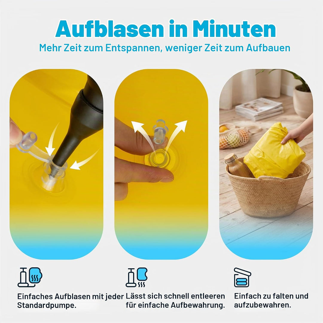SLOOSH Aufblasbares Luftbett-Poolset für Wasserschlachten–Katze vs.Hund Schwimmplattform,2-in-1 aufb