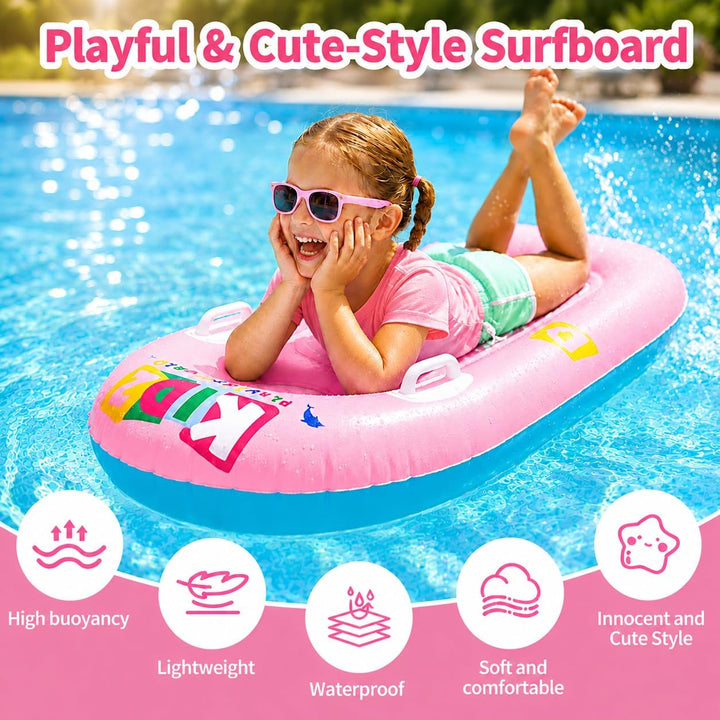 Schwimmbrett Bodyboard Aufblasbar, Surfbrett Bodyboard mit Griffen, Schwimmhilfe Aufblasbar Kinder,