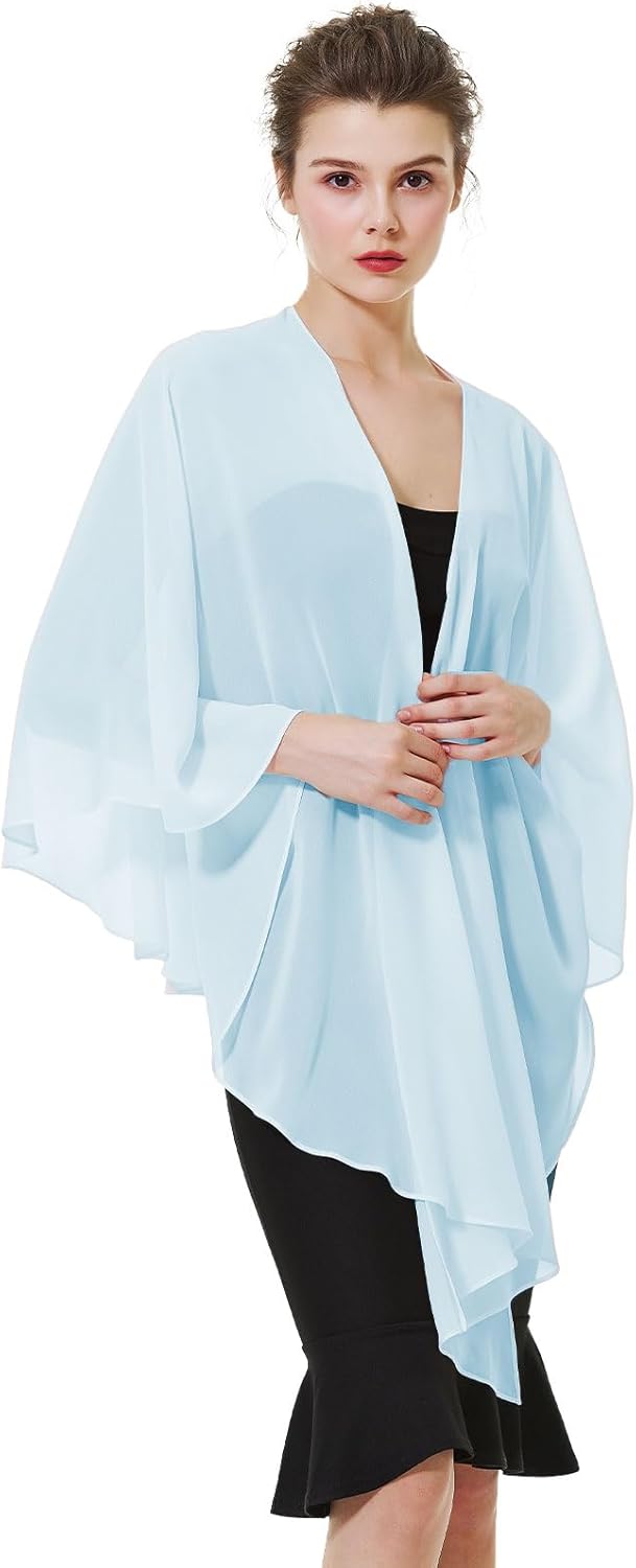BEAUTELICATE Damen Chiffon Schal Stola Elegante Bolero Leichter Sommerjacke Braut Schal für Brautkle