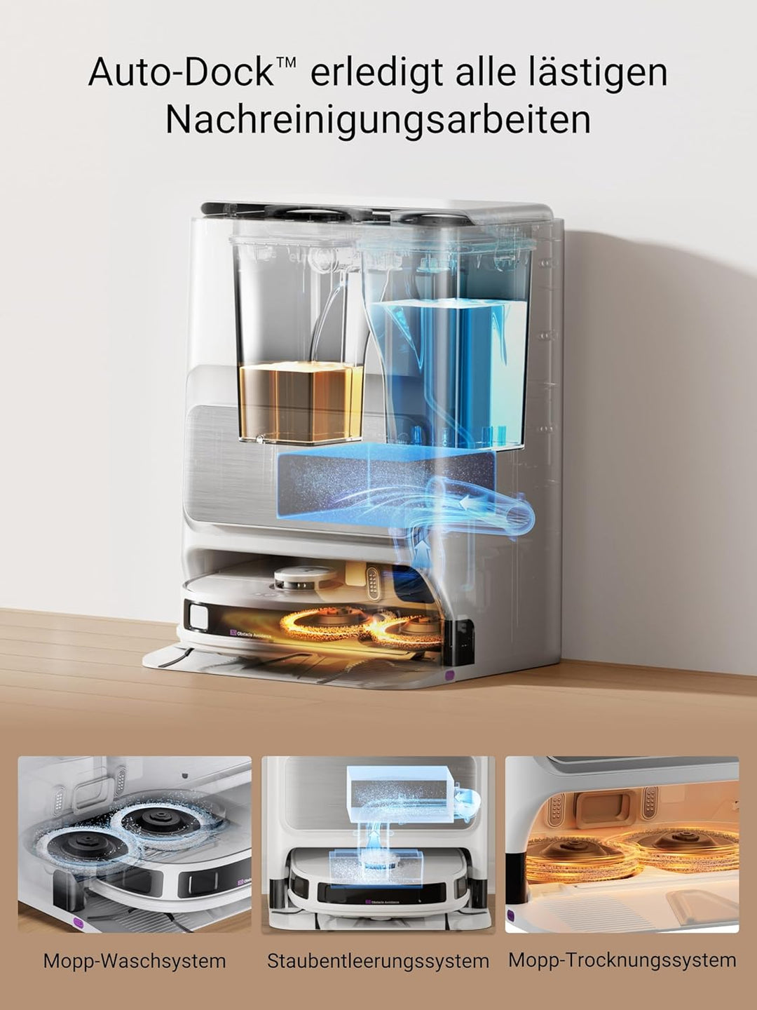 EUREKA J12 Ultra Roboterstaubsauger mit Wischfunktion (Selbstentleerung, Wasch- und Trocknung), 5000