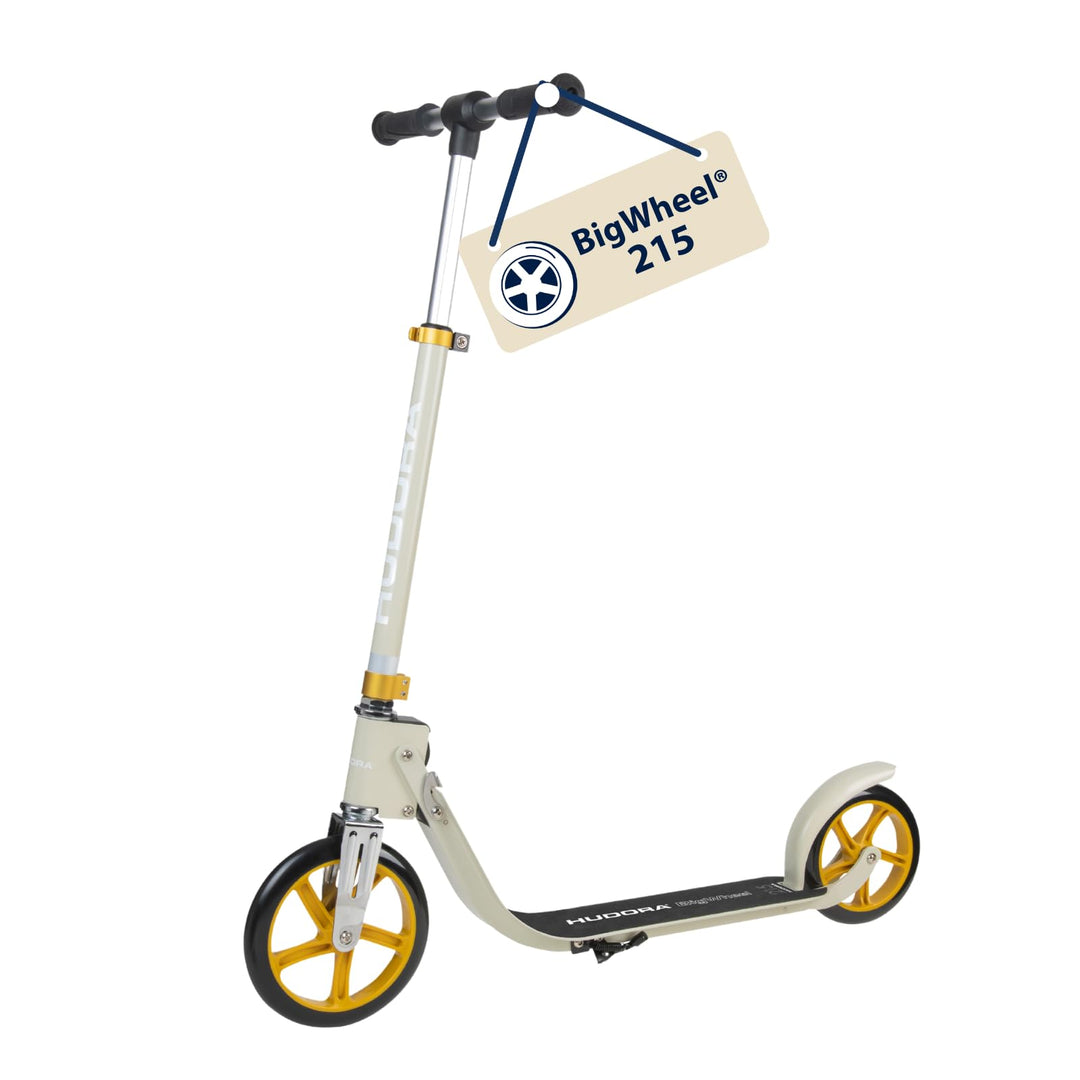 HUDORA BigWheel® 215 Scooter - Komfortabler Aluminium-Roller für bis zu 100kg - Höhenverstellbarer &