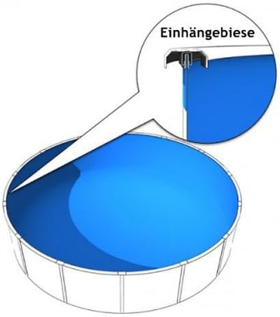 Poolfolie 350 x 120 cm in 0,6mm Stärke mit Biese, Poolinnenfolie