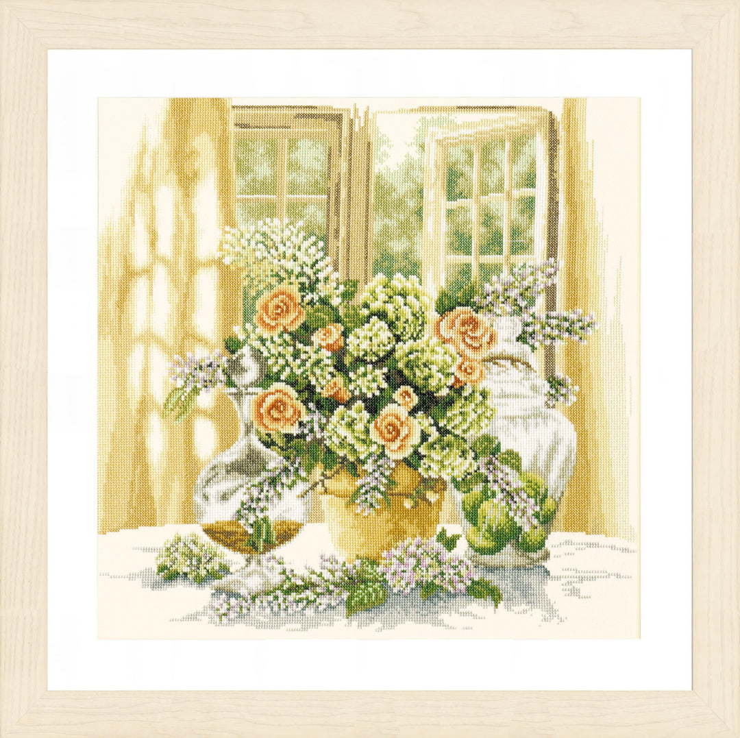 Lanarte Zählmusterpackung Sonniger Morgen Kreuzstichpackung, Baumwolle, Mehrfarbig, 40 x 40 x 0.3 cm
