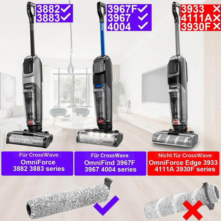 Für Bissell CrossWave OmniForce &amp; CrossWave OmniFind Staubsauger, 3 Pack Bürstenrollen für mehrere O